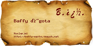 Baffy Ágota névjegykártya